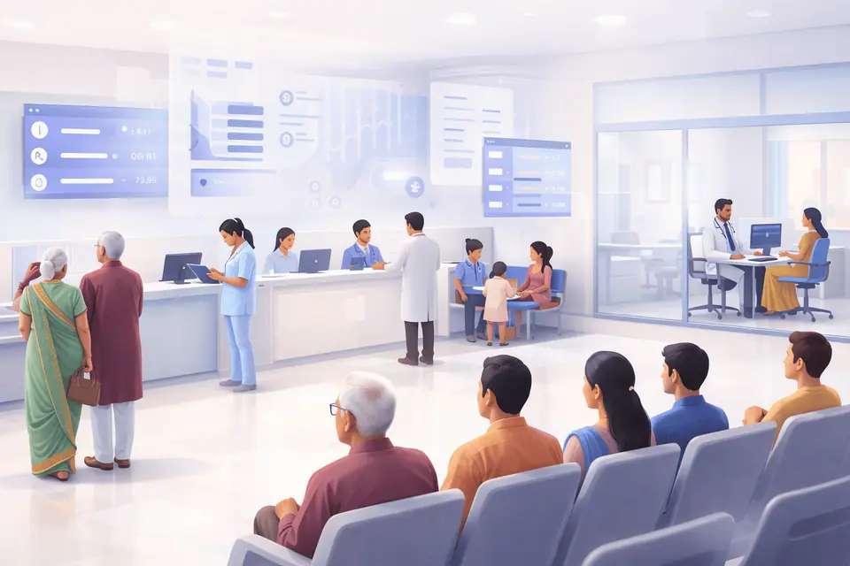 Hospital OPD queue management connecting appointments, walk-ins, doctor queues and live patient status